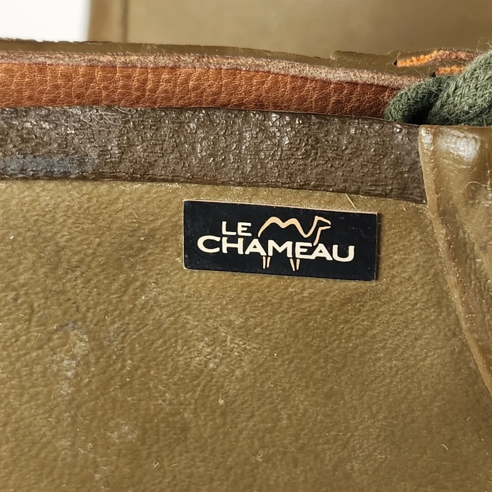 LE CHAMEAU Womens Rain Boot Size 9 EU 41 Khaki Made France Lace Up Garden - Picture 2 of 10